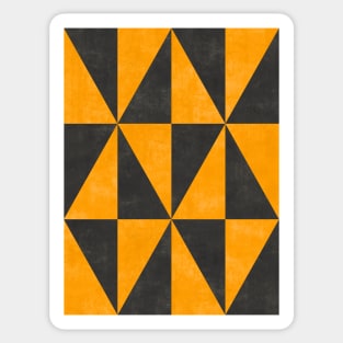 Geometric Triangle Pattern - Yellow, Grey Concrete Sticker